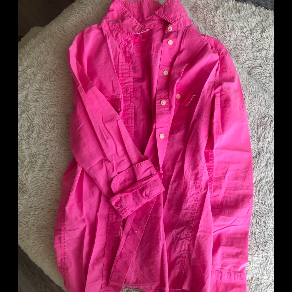Gap Bright Pink Button Down - image 1